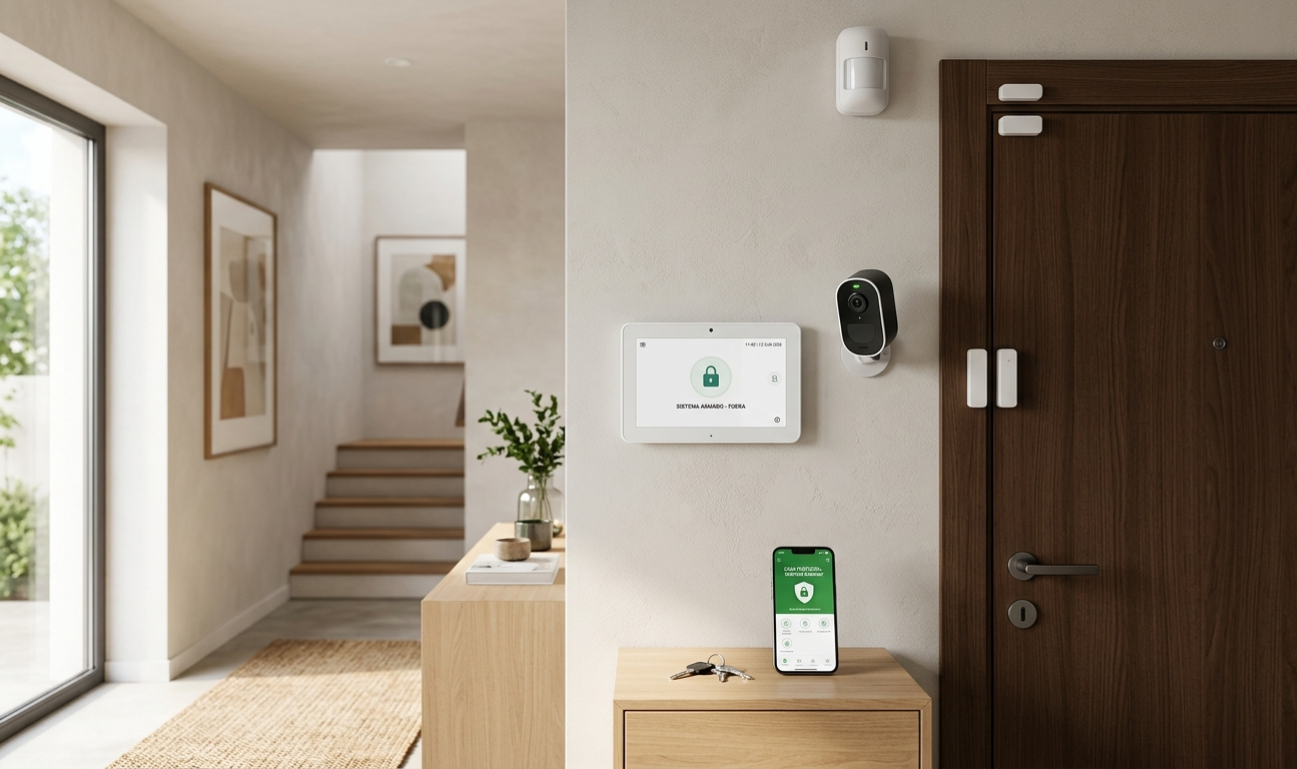 Sistema de alarma para el hogar con panel de control app móvil y cámara
